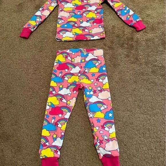 Spotted Zebra Girls Pajamas 2T Pink Clouds/Rainbows - Picture 2 of 6